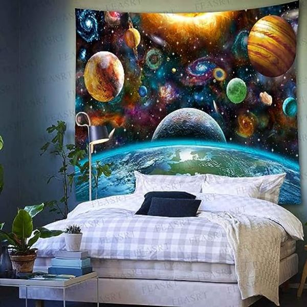 Planet Tapestry, 150*130 Myk Flanellette, Galakse Univers Planet