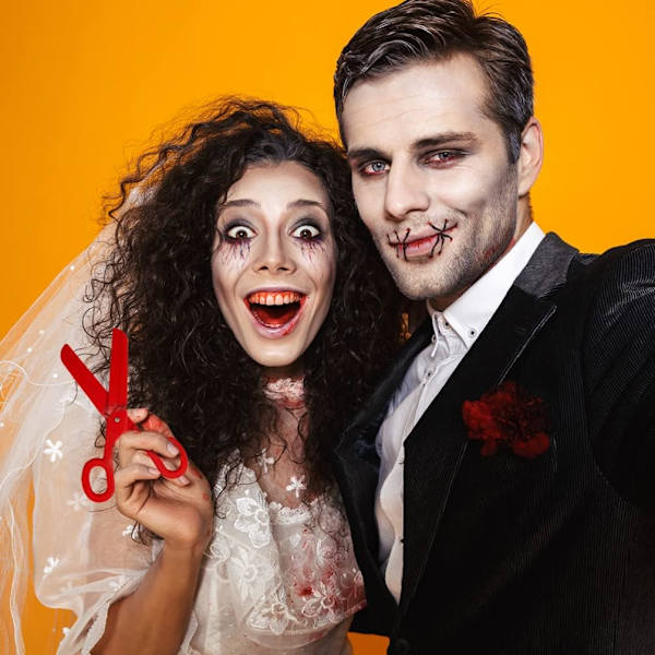 2 kpl Halloween jättisakset rekvisiitta teko sakset muovi iso sakset rekvisiitta hauska simuloitu sakset pila