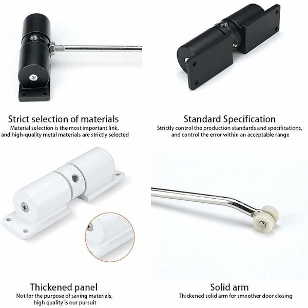 Justerbar automatisk dörrstängare med skruvar, aluminiumlegering för