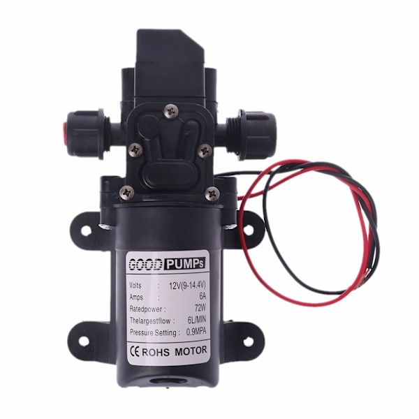 Högtrycksmembranpump 12V 6A 72W 6L tryck