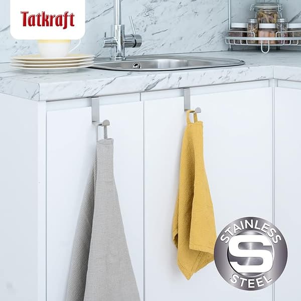 10 rustfrie ståldørskroge, reversible, til standarddøre og skab d