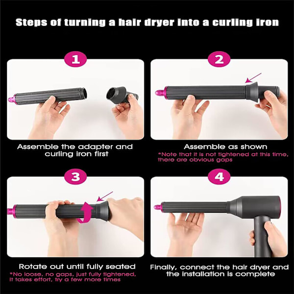 40 mm pitkät kiharat Dyson Airwrap Styler HS -laitteeseen