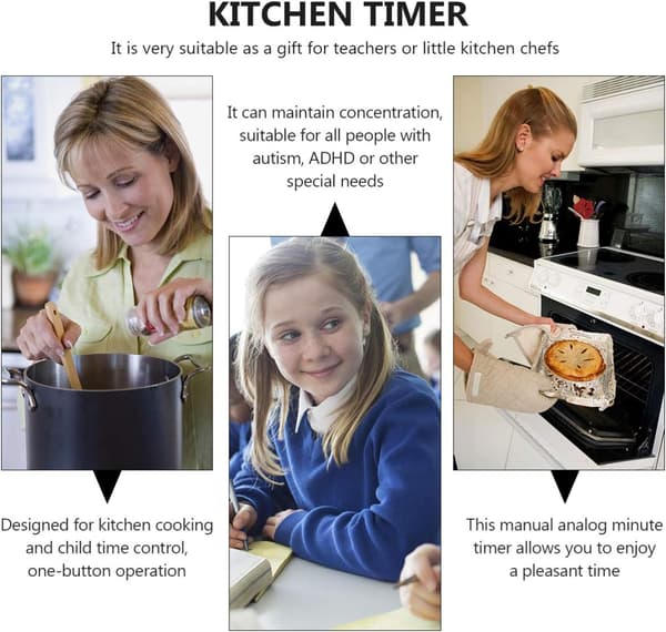 Kat køkkentimer 60 minutter mekanisk 3D visuel timer dyrealarm