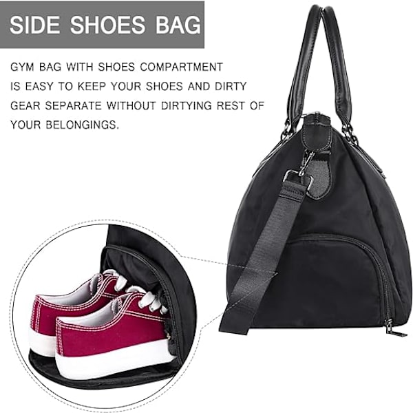 Gym Bag for Menn og Kvinner Reise med Skoskuff Sports Duffel Bag