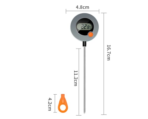 Stegetermometer, køkkentermometer, digitalt kødtermometer med øjeblikkelig aflæsning og magnet til grillning, BBQ