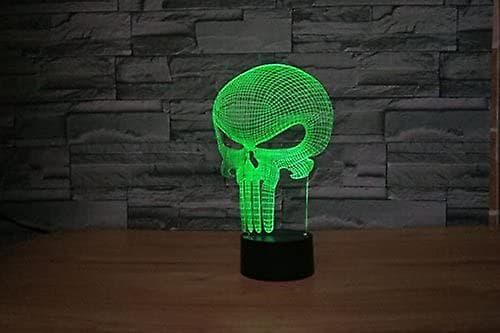3D nattlys 7 fargeendring LED skrivebordslampe berøring knapp romdekor