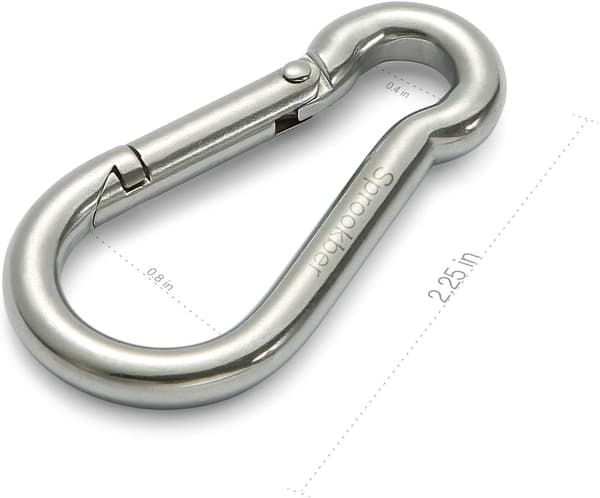 Fjederlås i rustfrit stål - 304 rustfrit stål tungt klips, et sæt med 4