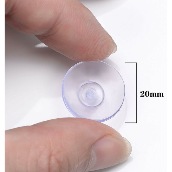 40pcs Small Clear Plastic Suction Cups, Hookless, 20mm, Mushroom