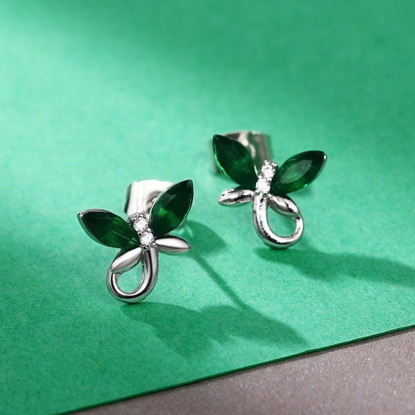 Birthstone Jewelry for Teen Girls Hypoallergenic Butterfly Stud E