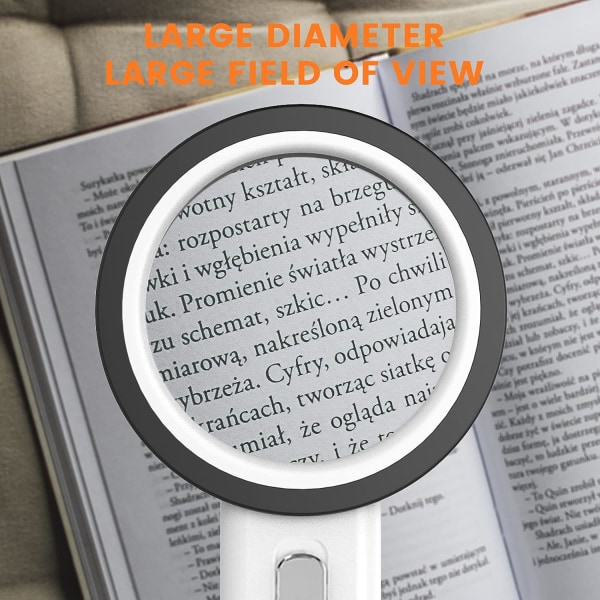Lighted Reading Magnifier, 30X Magnifier med 12 LED-lys, håndholdt forstørrelsesglass, for lesing, smykker, eldre, synshemmede (sølvknapp)