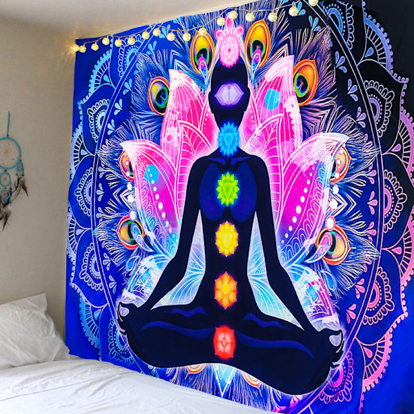 1PC seinävaate jooga meditaatio seinävaate värikäs psykedeelinen ta