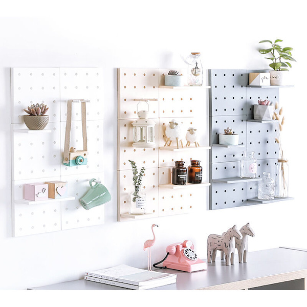 2 st Pegboard väggställ, plast väggorganisatör, lämplig för hem, kök, bad