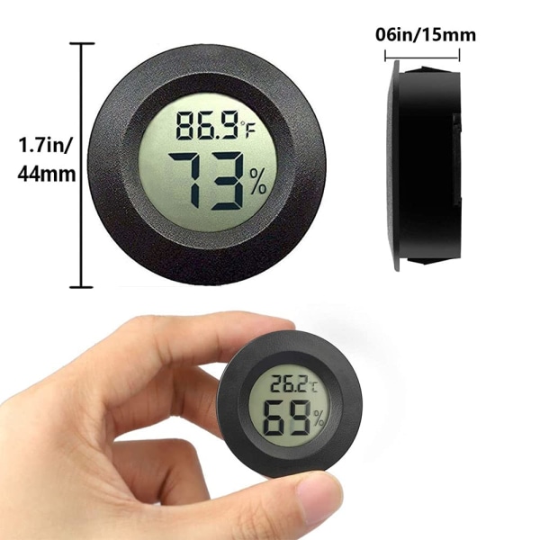 2-Pack Mini Hygrometer Termometer Digital LCD-skjerm Fuktighet M