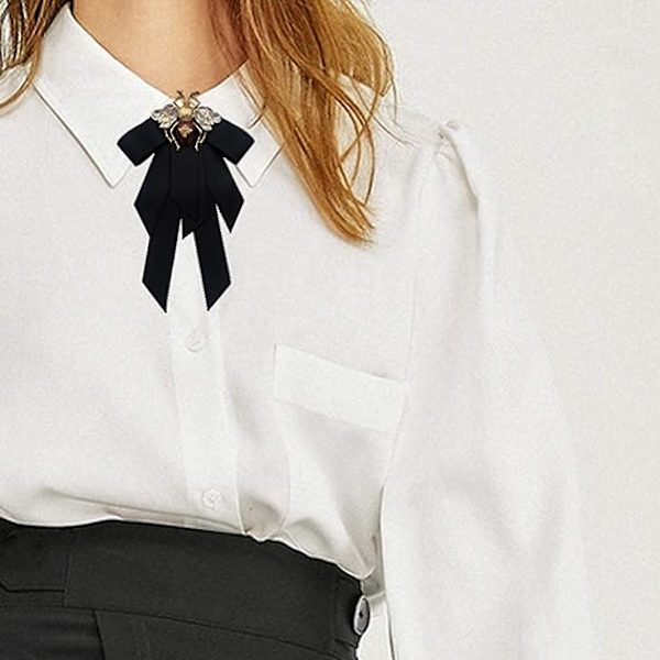 Retro Fluga Brosch Kristall Bi Djur Brosch Corsage Förknuten Rosett