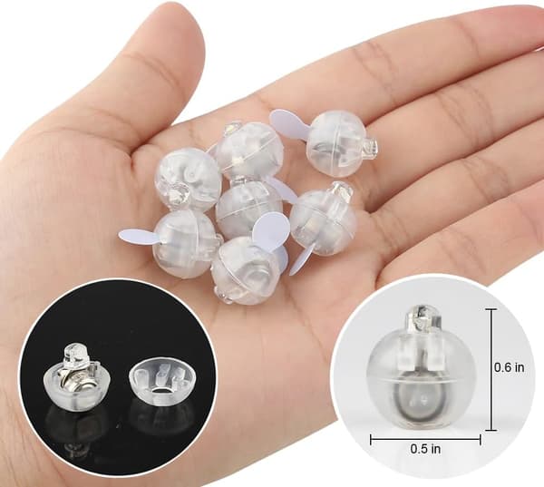 100 stk. LED Mini Rund Ballong Lys, Ball Lys til Papir L
