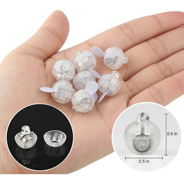 100 stk LED Mini Rund Ballonglys, Ballonger Lys for Papir L