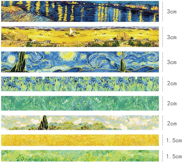 8 rullar tejpset, dekorativ tejp, DIY-tejp, Maski