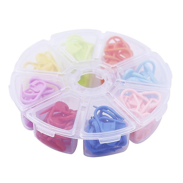 Knitting Stitch Markers, Plastic Locking Counter Needle Clip, With Clear Storage Case Safety Split Crochet Pin (1set (104pcs))