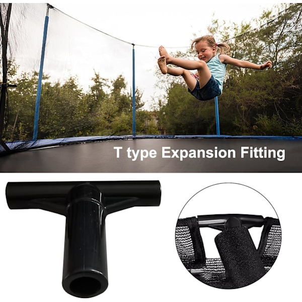 Trampolin T-stycke, 3 st Trampolin Skyddsnät Stolpe Ändstycken, T-format Trampolinrör Hylsa, T-stycke Trampolinkopplingar Snabbkopplingsstång Ändstycken