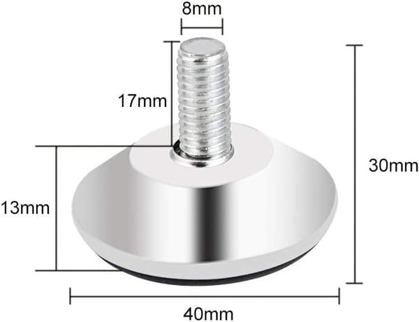20 stk møbelben, M8 x 40mm justerbare møbelben, justering