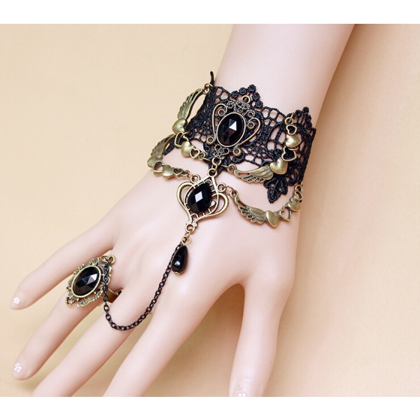 Victorian Black Lace Vampire Strap Armbånd