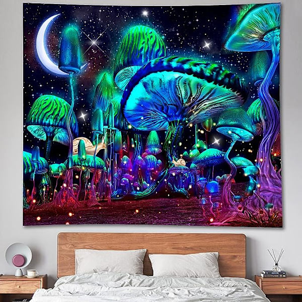 rippy Mushroom Tapestry Snails Moon and Stars Tapestry Mushroom R