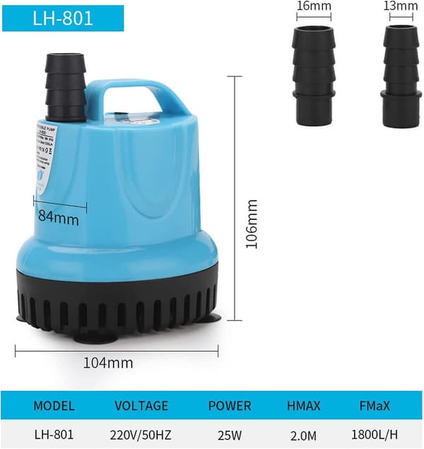 25w Nedsänkbar Vattenpump Tyst Botten Sugpump Med Torrbrännskydd
