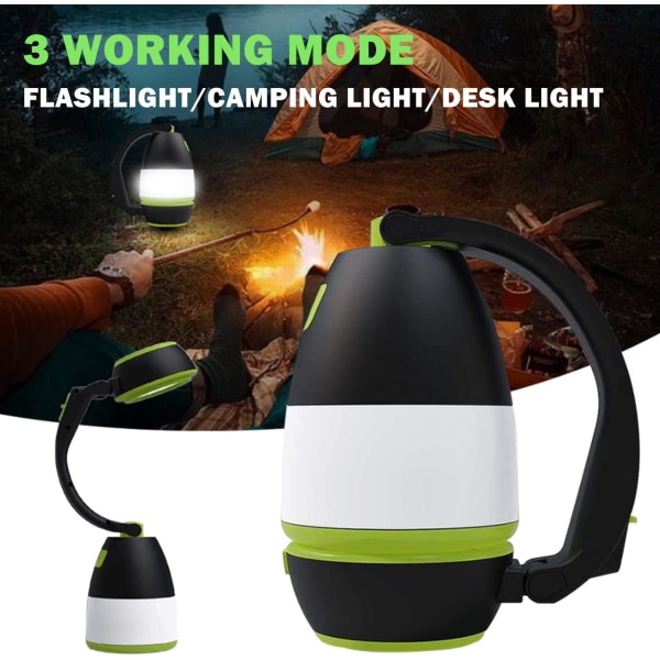 3 i 1 multifunktionsficklampa med inbyggt uppladdningsbart litiumbatteri