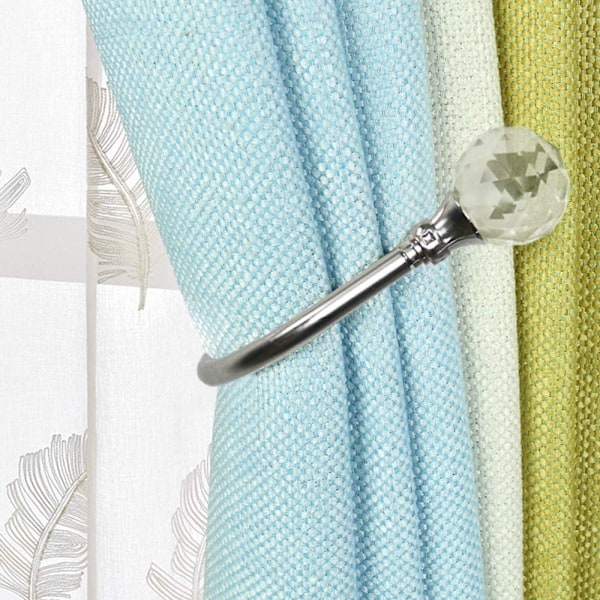 Pieces Crystal Curtain Tiebacks U Design Verhokoukut Metalliset Verhonpidikkeet Verhonpidikkeet (Hopea)