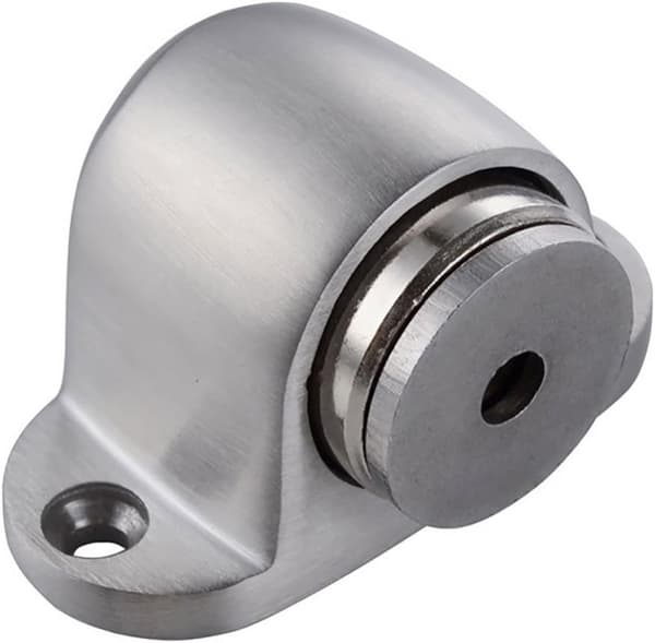 Borstad Metall Golvmonterad Magnetisk Dörrstopp Silver