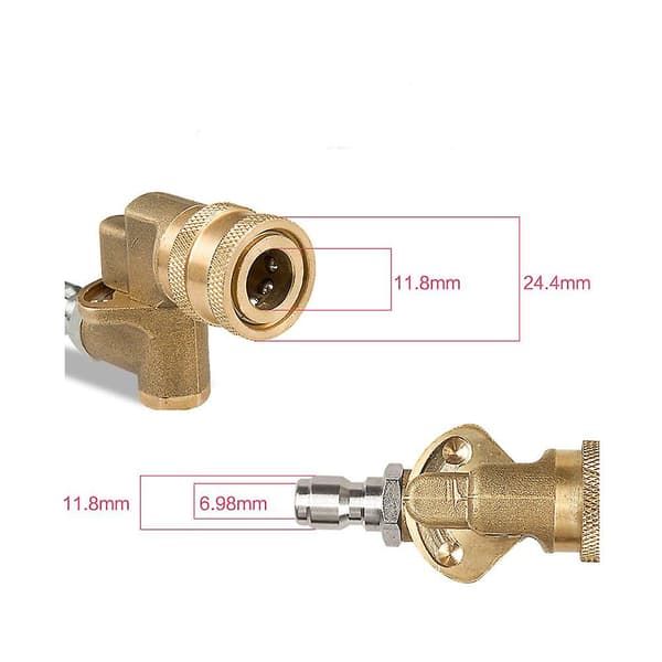 1/4\" trykvaske-svivelkobling med hurtigstik og adaptere, Cl