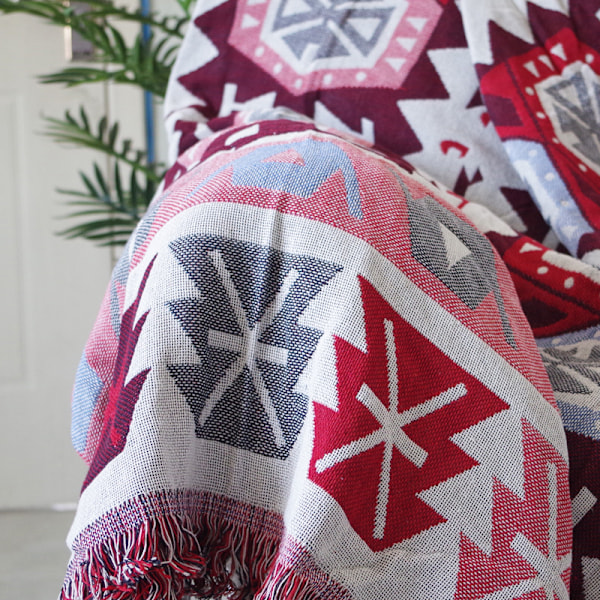Boho filt, enkel filt för sofffilt, full filt för fritidsfilt, sofföverdrag-(90*90CM)