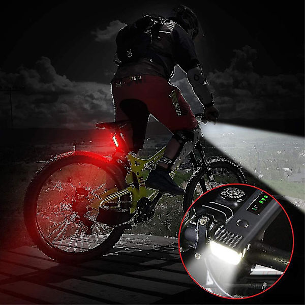 Cykellampset, USB-laddningsbart cykellampset LED-cykellampa