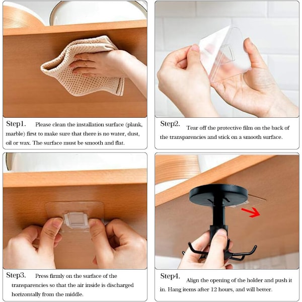 Under Cabinet Utensil Holder Hanger Hook til Køkken og Badeværelse