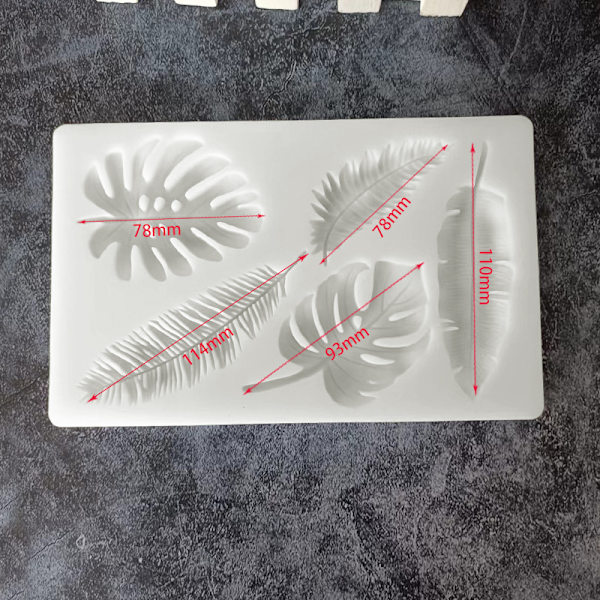 1 stk. Tropisk Palme Monstera Blade Silikone Fondant Form Plante Kage Bage Isform