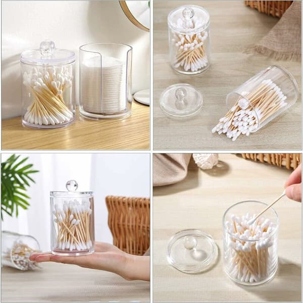 Bomullsdottbeholder Bomullsdottdispenser Plast Bomullsdottbeholder Transparent