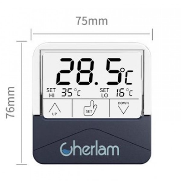 Akvarie Termometer, Høj og Lav Temperatur Alarm Termometer med Temp