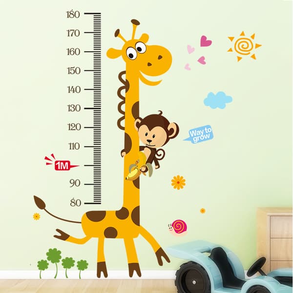 Giraff Barntillväxt Diagram Höjd Mätning Hem/Barnrum DIY Vägg