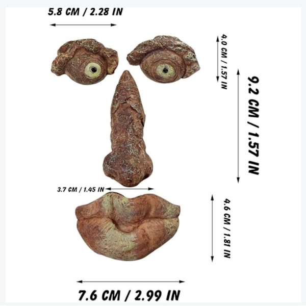 Træknuser Mand, Havekigger Gårdkunst, Gårdkunst Skulptur Dekorationer Udendørs Skulptur Træansigt Have Baghave Dekoration, Sjovt Resin Træansigt Bi