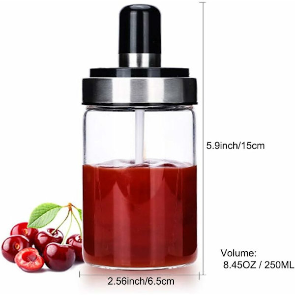 Köks Gourmet Glasburk med skedar, kryddburk set Condiment Cruet Flaska, kökstillbehör, fin design för kök (kryddburk set om 3)