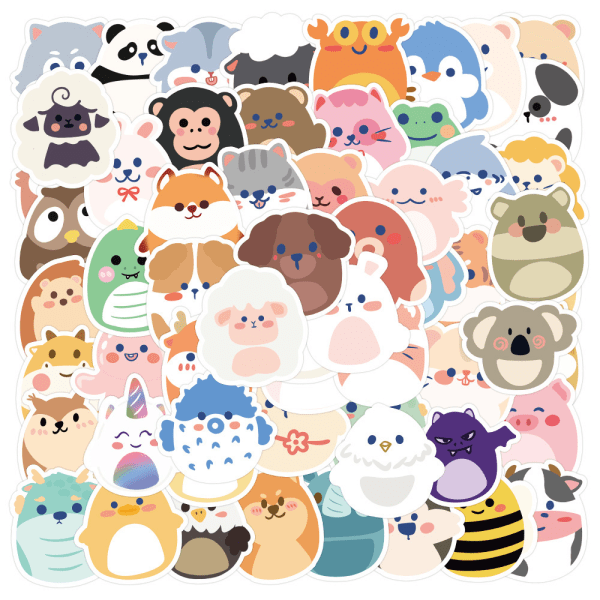60st/ set Cartoon Stickers Diverse Små djur