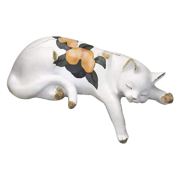 Sovende kat statue til boligindretning Meget sød 14*10*31CM