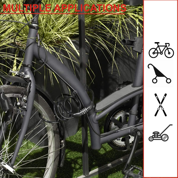 Cykellåskabel [1,2 m kabel] [Kombination] [Udendørs] 8143EURDPRO