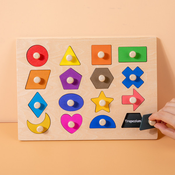 Montessori-leksak formspikpussel för 12 - 18 - 24 månader B