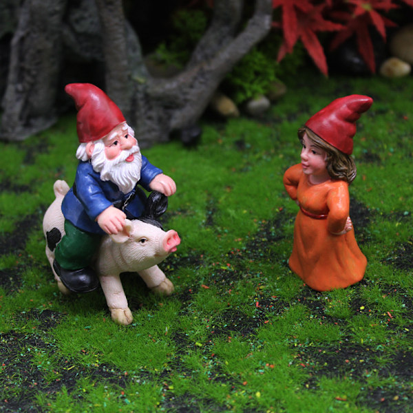 Havefigur til haven - Udendørs have - Sjov - Sæt med 2 havefigurer