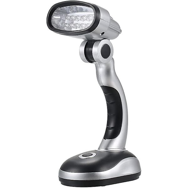 Bordlampe 12 LED bærbar skrivebordslampe bordlampe 3 * AA batterier