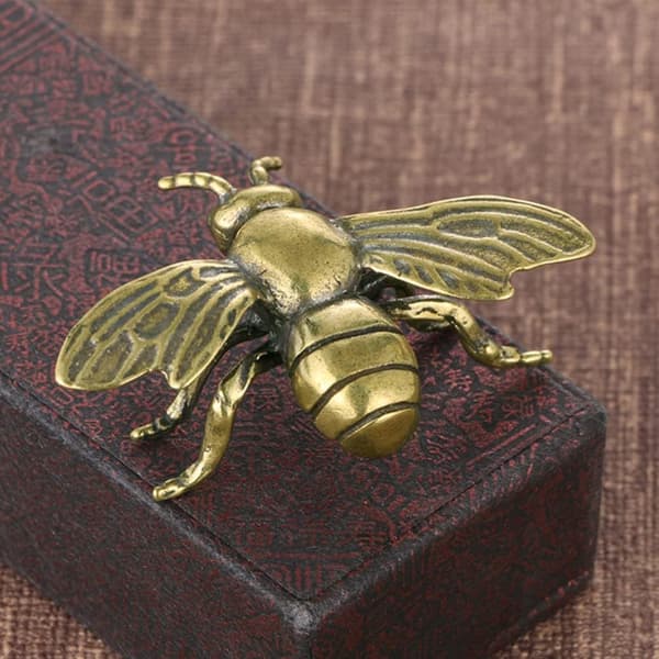 Mini messingbierfigur liten vintage humlebitte retro honning