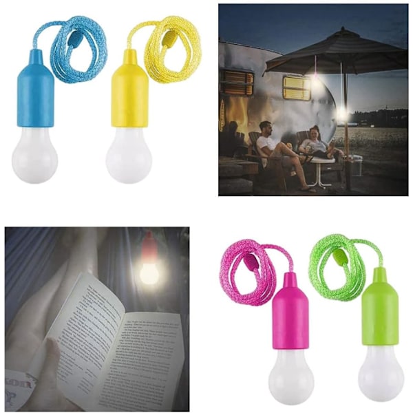 LED-lampa med dragkedja, bärbar, hängande, batteridriven, campinglampa