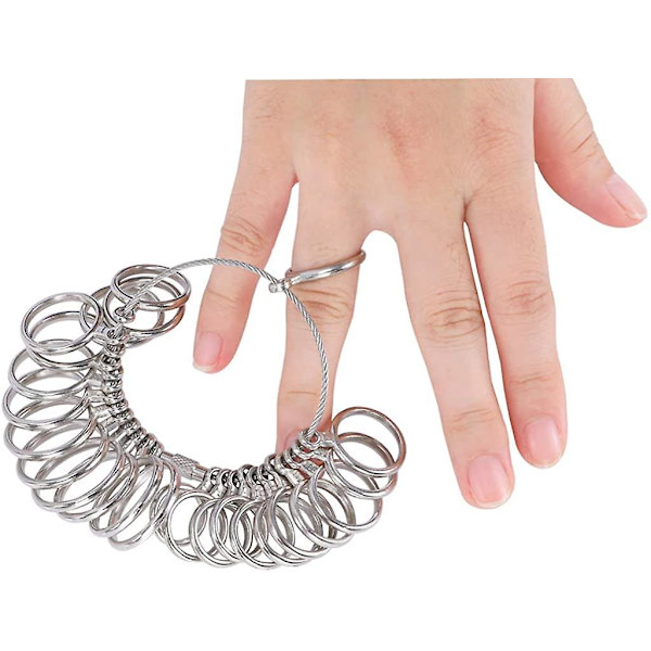 Ringstorleksmätare Set Metall Ring Måttverktyg Fingerstorleksverktyg