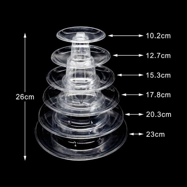 Macaron Cake Stand 6 Layer Plast Rund Tårta Stativ
